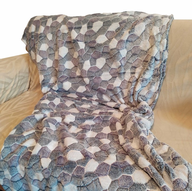 Κουβέρτα Καναπέ 100×150εκ. Ανάγλυφη Fleece Rock – OEM – rock-k1