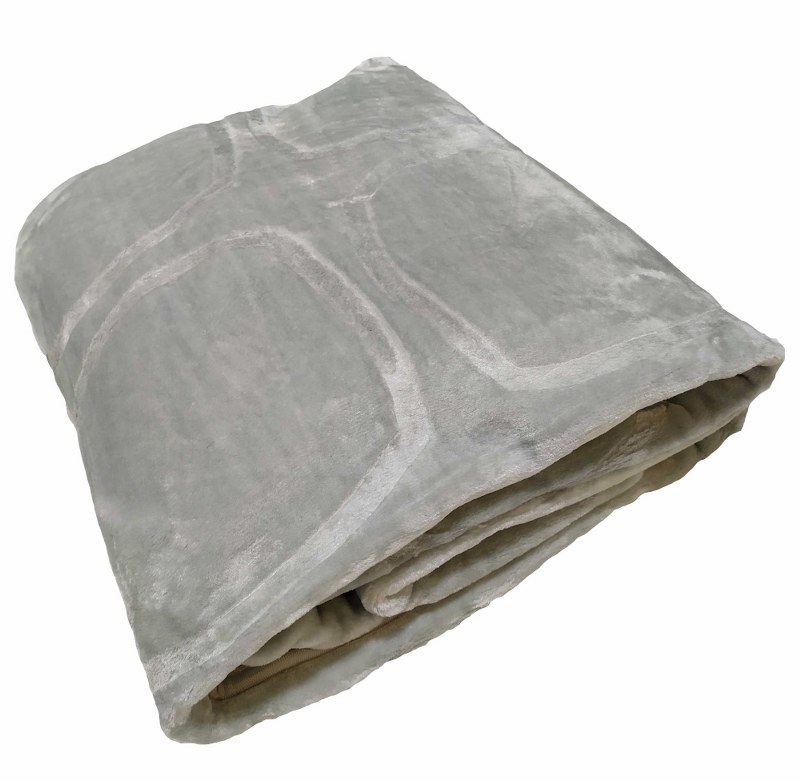 Κουβέρτα Υπέρδιπλη Βελουτέ 600gsm 220×240εκ. Light Grey – KOMVOS HOME – 7006207-11