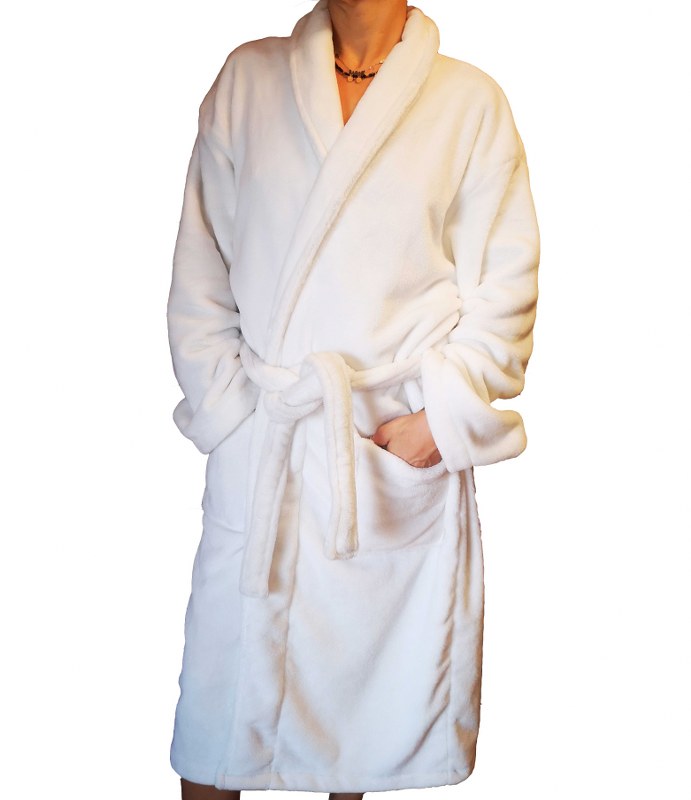 Ρόμπα Fleece Τύπου Smokin White Large – OEM – robe-fleece-1