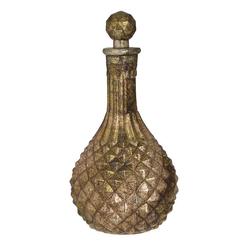 Καράφα Γυάλινη Αντικέ inart 14x14x28εκ. 3-70-085-0155 (Υλικό: Γυαλί, Χρώμα: Χρυσό ) – inart – 3-70-085-0155