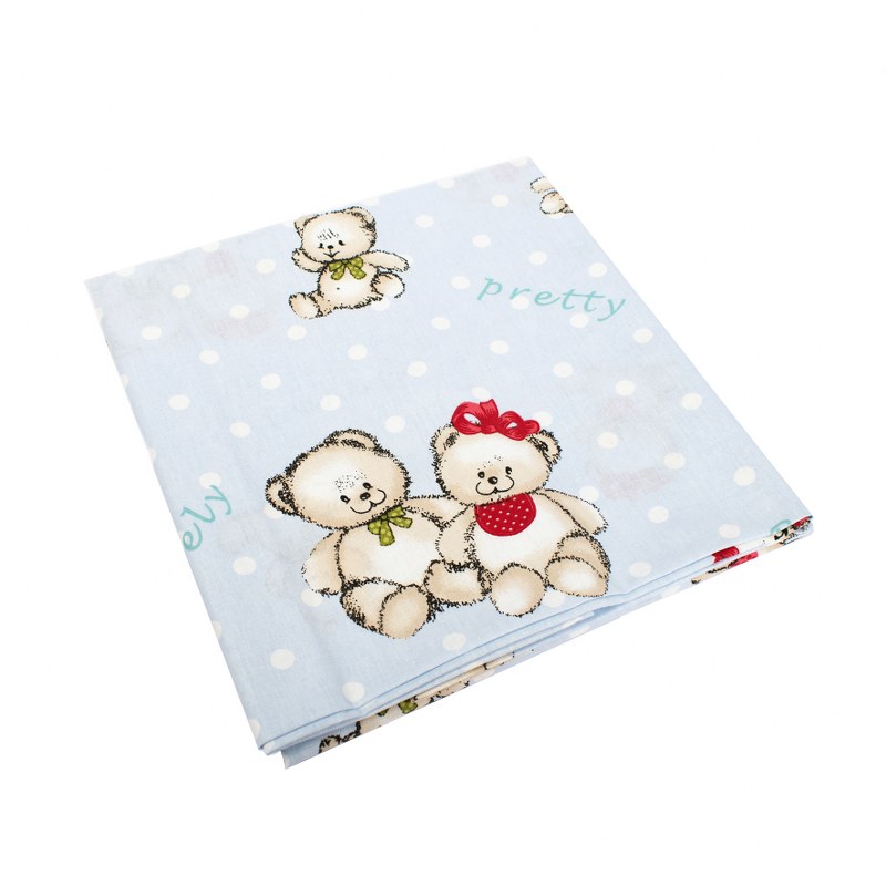 Πάνα Χασές Μπεμπέ 80×80εκ. Two Lovely Bears 64 Blue Dimcol (Ύφασμα: Βαμβάκι 100%) – DimCol – 1914513606906470