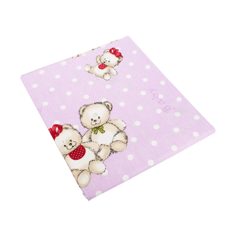 Πάνα Χασές Μπεμπέ 80×80εκ. Two Lovely Bears 65 Lilac Dimcol (Ύφασμα: Βαμβάκι 100%, Χρώμα: Λιλά) – DimCol – 1914513606906574