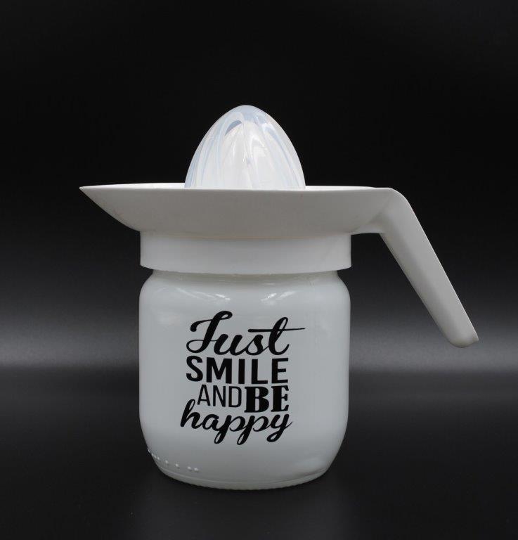 Λεμονοστίφτης Γυάλινος 425ml Just Smile Veltihome 21-13148 White – VELTIHOME – 21-13148-white