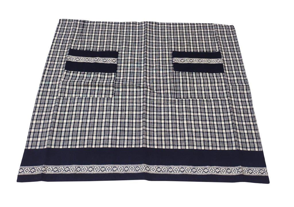 Ποδιά Μέσης 50×60εκ. Υφαντή Βαμβακερή Vintage Navy Blue (Ύφασμα: Βαμβάκι 100%, Χρώμα: Λευκό) – KOMVOS HOME – 7199994-1