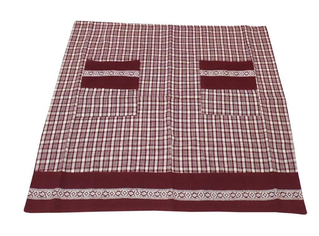 Ποδιά Μέσης 50×60εκ. Υφαντή Βαμβακερή Vintage Bordeaux (Ύφασμα: Βαμβάκι 100%, Χρώμα: Λευκό) – KOMVOS HOME – 7199994-4