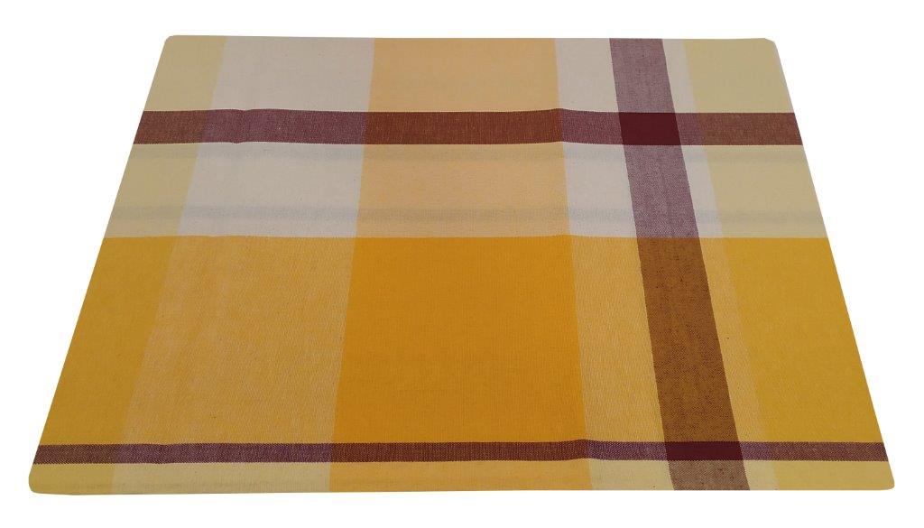 Τραπεζομάντηλο-Λονέτα Υφαντό 140×140εκ. Καρό Yellow-Sand (Ύφασμα: 50%Cotton-50%Polyester, Χρώμα: Εκρού ) – KOMVOS HOME – 7003833-8