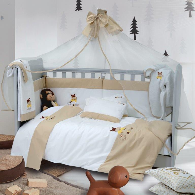 Σετ Κούνιας 6τμχ Βαμβακερά Hippo Beige Sb home (Ύφασμα: Βαμβάκι 100%, Χρώμα: Μπεζ) – Sb home – 5206864055865