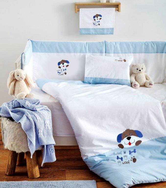 Σετ Κούνιας 3τμχ Βαμβακερά Pluto Blue Sb home (Ύφασμα: Βαμβάκι 100%, Χρώμα: Μπλε) – Sb home – 5206864055957
