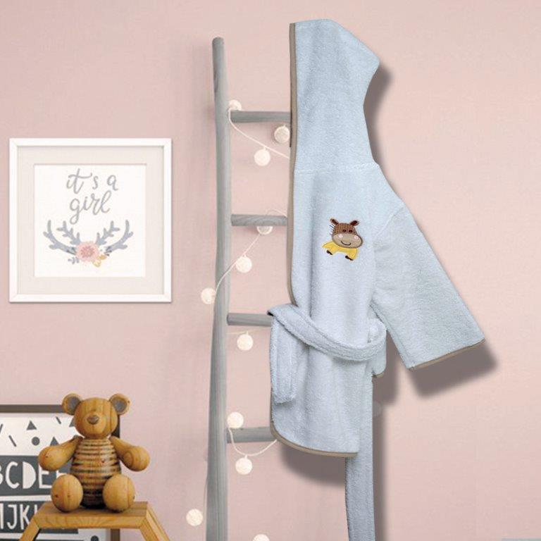 Μπουρνούζι Με Κουκούλα Βαμβακερό Bebe No 2 Hippo Beige Sb home (Ύφασμα: Βαμβάκι 100%, Χρώμα: Λευκό) – Sb home – 5206864056107