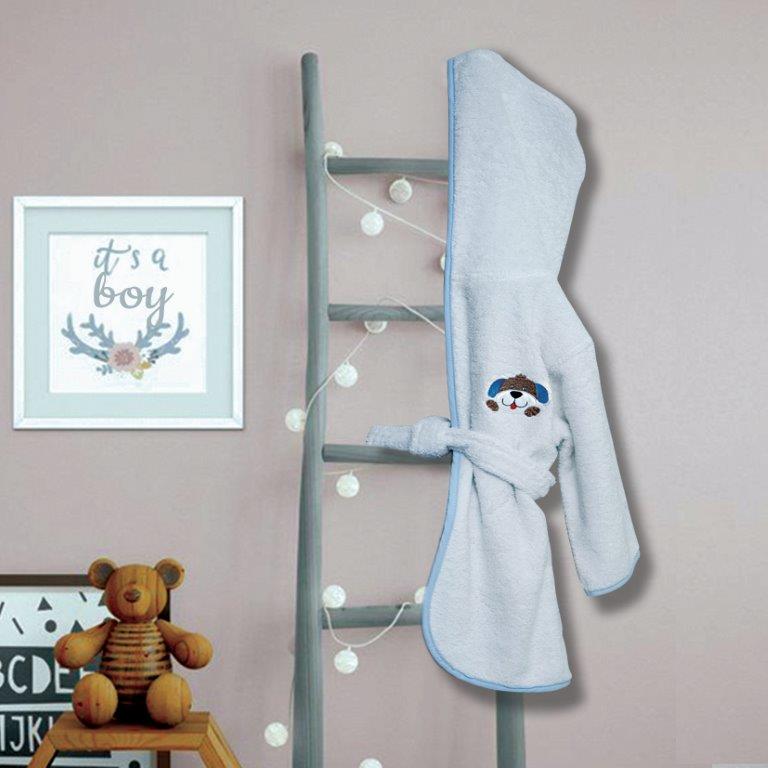Μπουρνούζι Με Κουκούλα Βαμβακερό Bebe No 2 Pluto Blue Sb home (Ύφασμα: Βαμβάκι 100%, Χρώμα: Μπλε) – Sb home – 5206864056114