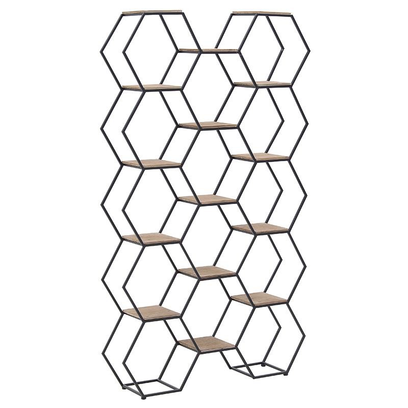 Ραφιέρα Ξύλινη-Μεταλλική inart 91x20x160εκ. 3-50-293-0077 (Υλικό: Ξύλο, Χρώμα: Μαύρο) – inart – 3-50-293-0077