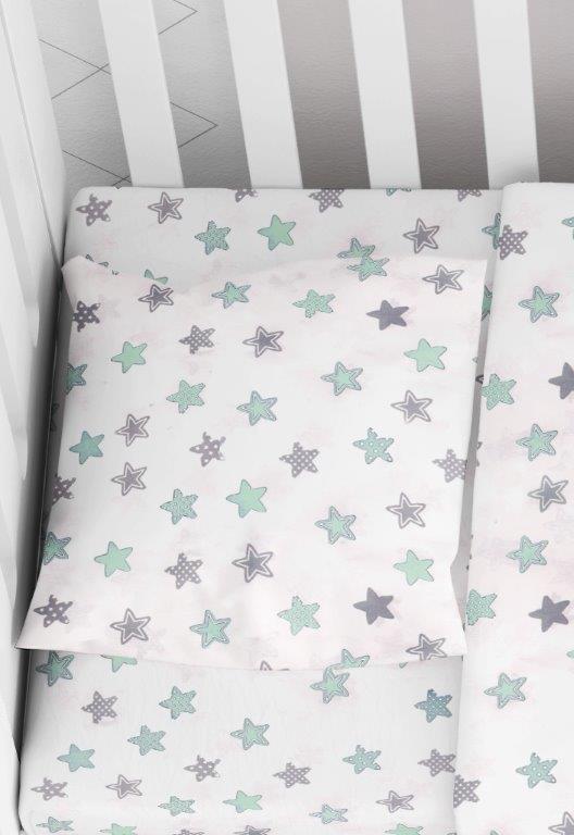 Μαξιλαροθήκη Φάκελος Βαμβακερή Bebe 35×45εκ. Star 101 Green Dimcol (Ύφασμα: Βαμβάκι 100%) – DimCol – 1915817707310181