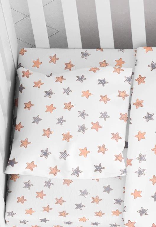 Μαξιλαροθήκη Φάκελος Βαμβακερή Bebe 35×45εκ. Star 103 Grey Dimcol (Ύφασμα: Βαμβάκι 100%) – DimCol – 1915817707310372