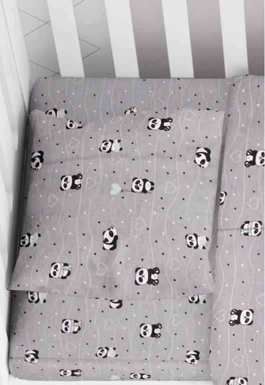 Μαξιλαροθήκη Φάκελος Βαμβακερή Bebe 35×45εκ. Panda 112 Grey-Green Dimcol (Ύφασμα: Βαμβάκι 100%, Χρώμα: Γκρι) – DimCol – 1915817715811288