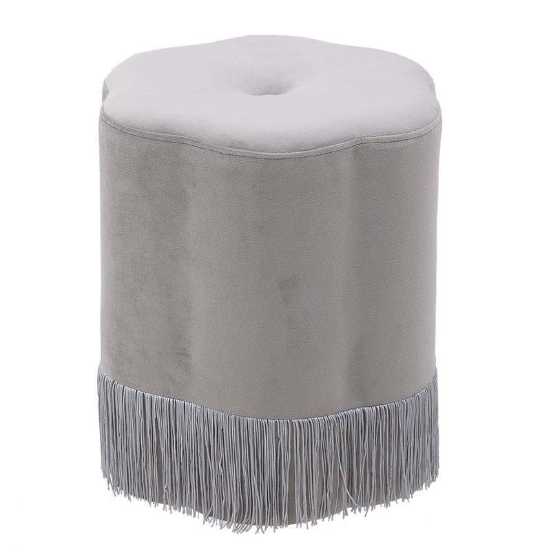 Σκαμπώ Βελούδινο inart 36×42εκ. 3-50-739-0017 (Ύφασμα: Βελούδο, Χρώμα: Γκρι) – inart – 3-50-739-0017
