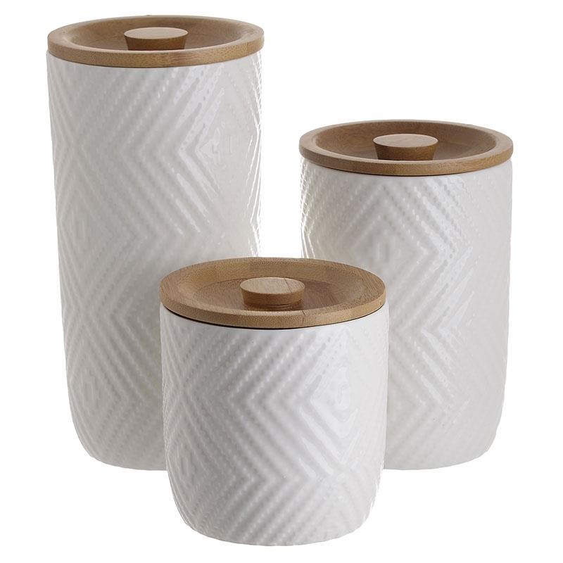 Σετ Δοχείο 3τμχ Πορσελάνης-Bamboo CLICK 6-60-476-0014 (Υλικό: Πορσελάνη, Χρώμα: Λευκό) – CLICK – 6-60-476-0014