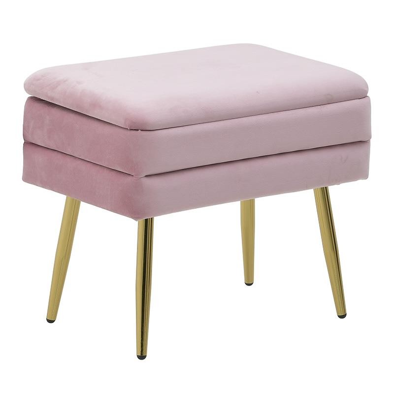 Σκαμπώ Βελούδινο inart 50x34x42εκ. 3-50-512-0030 (Χρώμα: Ροζ) – inart – 3-50-512-0030