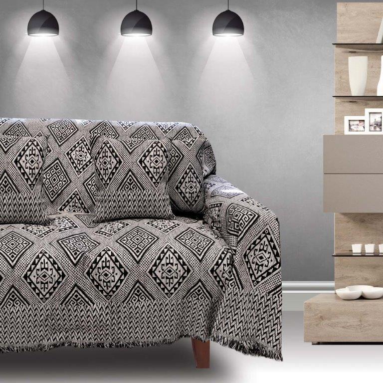 Ριχτάρι Σενίλ Ζακάρ Πολυθρόνας 180×160εκ. Tivoli Black Sb home (Ύφασμα: Chenille, Χρώμα: Μαύρο) – Sb home – 5206864058101