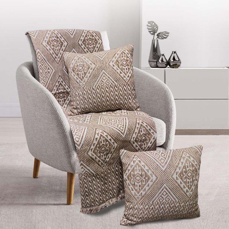 Ριχτάρι Σενίλ Ζακάρ Πολυθρόνας 180×160εκ. Tivoli Beige Sb home (Ύφασμα: Chenille, Χρώμα: Μπεζ) – Sb home – 5206864058149