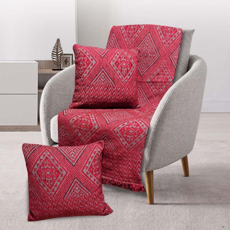 Ριχτάρι Σενίλ Ζακάρ Πολυθρόνας 180×160εκ. Tivoli Bordeaux Sb home (Ύφασμα: Chenille, Χρώμα: Μπορντώ ) – Sb home – 5206864058187