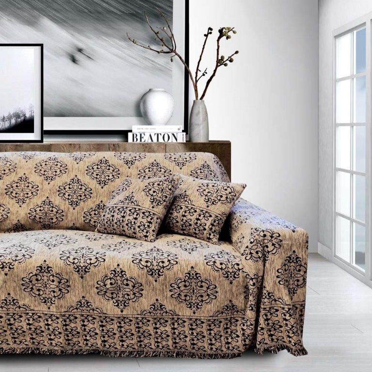 Ριχτάρι Σενίλ Ζακάρ Πολυθρόνας 180×160εκ. Verona Black Sb home (Ύφασμα: Chenille, Χρώμα: Μαύρο) – Sb home – 5206864057869