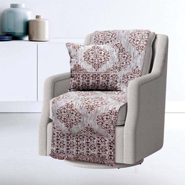 Ριχτάρι Σενίλ Ζακάρ Πολυθρόνας 180×160εκ. Verona Silver Sb home (Ύφασμα: Chenille, Χρώμα: Γκρι) – Sb home – 5206864057982