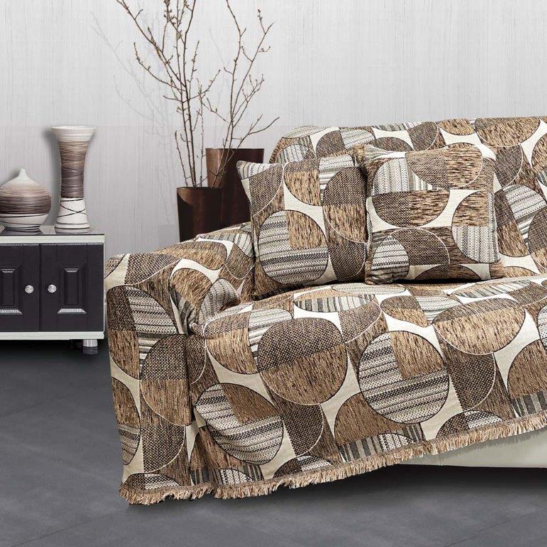 Ριχτάρι Σενίλ Ζακάρ Πολυθρόνας 180×160εκ. Marsa Beige Sb home (Ύφασμα: Chenille, Χρώμα: Μπεζ) – Sb home – 5206864058262