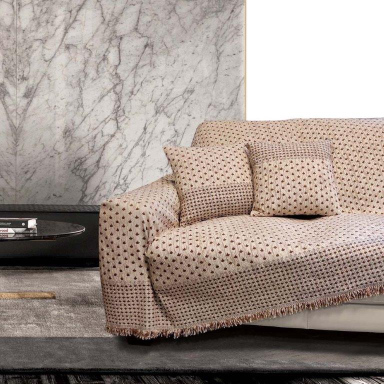 Ριχτάρι Σενίλ Ζακάρ Πολυθρόνας 180×160εκ. Varese Beige Sb home (Ύφασμα: Chenille, Χρώμα: Μπεζ) – Sb home – 5206864058026