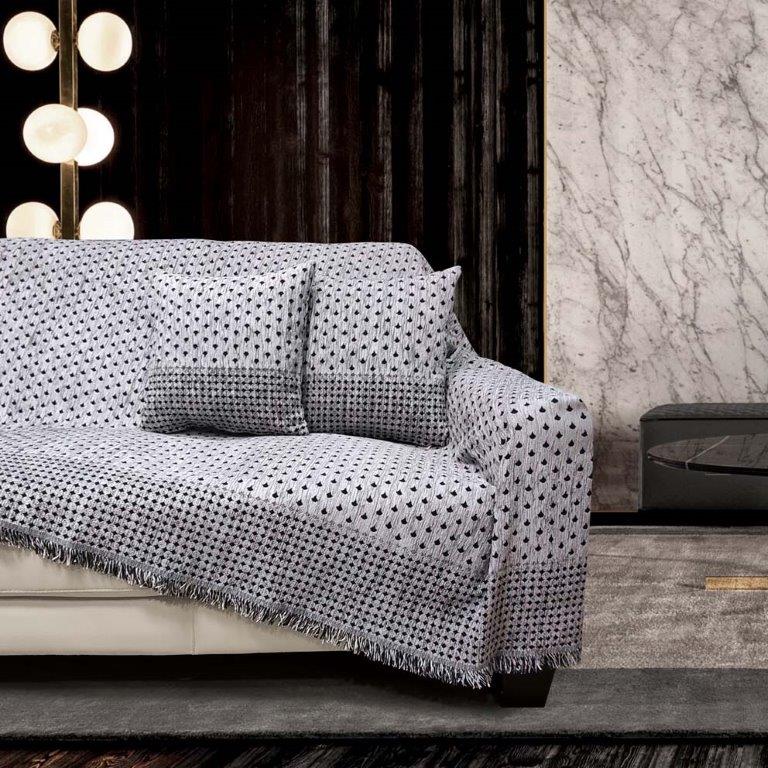 Ριχτάρι Σενίλ Ζακάρ Πολυθρόνας 180×160εκ. Varese Silver Sb home (Ύφασμα: Chenille, Χρώμα: Γκρι) – Sb home – 5206864058064