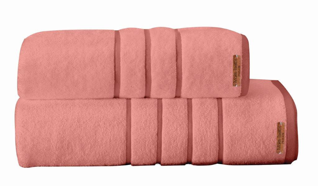 Σετ Πετσέτες 2τμχ Βαμβακερές Prive Powder Pink Makis Tselios (Ύφασμα: Βαμβάκι 100%, Χρώμα: Ροζ) – Makis Tselios – 283280123456