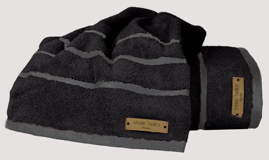 Σετ Πετσέτες 2τμχ Βαμβακερές Prive Black Makis Tselios (Ύφασμα: Βαμβάκι 100%, Χρώμα: Μαύρο) – Makis Tselios – 283970123456