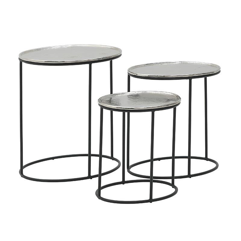 Σετ Ζιγκόν 3τμχ Αλουμινίου inart 55x40x59,5εκ. 3-50-754-0010 (Υλικό: Αλουμίνιο, Χρώμα: Ασημί ) – inart – 3-50-754-0010