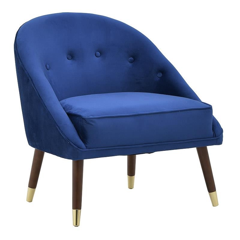 Πολυθρόνα Βελούδινη inart 74x70x78/46εκ. 3-50-588-0046 (Ύφασμα: Βελούδο, Χρώμα: Μπλε) – inart – 3-50-588-0046