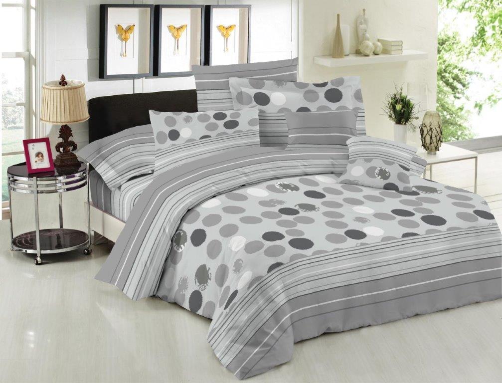 Σετ Σεντόνια Polycotton Μονά Με Λάστιχο 100×200+20εκ. Bubbles Grey (Ύφασμα: 50%Cotton-50%Polyester) – KOMVOS HOME – 7001648-44F
