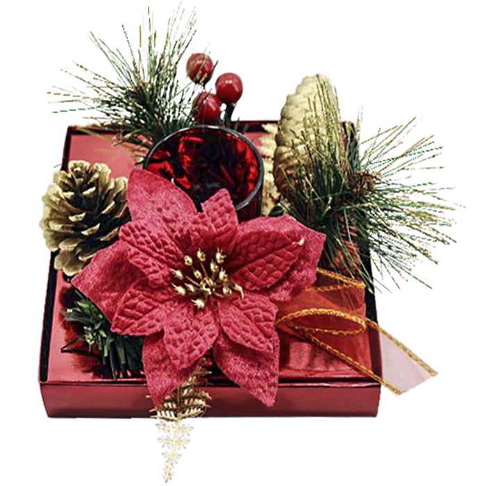 Κηροπήγιο Με Κλωνάρια 9×15εκ. Xmasfest 93-1247 Red (Χρώμα: Κόκκινο) – Xmas fest – 93-1247-red