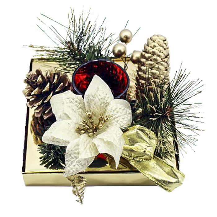 Κηροπήγιο Με Κλωνάρια 9×15εκ. Xmasfest 93-1247 Gold (Χρώμα: Χρυσό ) – Xmas fest – 93-1247-gold