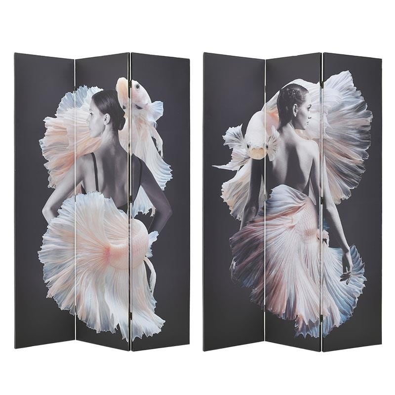 Παραβάν 2 Όψεων Ξύλινο-Καμβάς inart 120x3x180εκ. 3-50-610-0216 (Υλικό: Ξύλο, Ύφασμα: Καμβάς) – inart – 3-50-610-0216