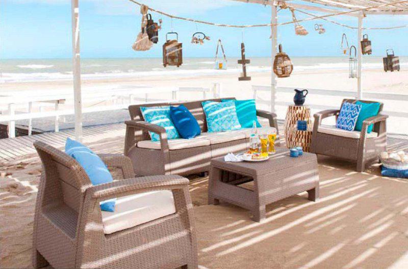 Σετ Κήπου 4τμχ Wicker Corfu Triple Set Cappuccino – keter – corfu-triple-set-cappuccino