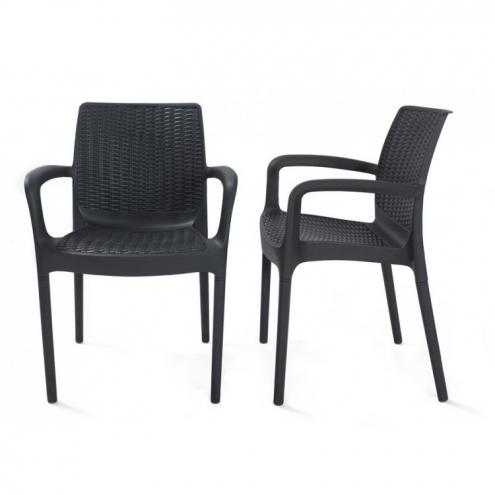Πολυθρόνα Εξωτερικού Χώρου Wicker Bali Graphite – OEM – bali-armchair-graphite