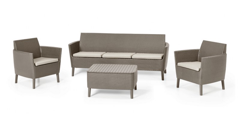 Σετ Κήπου 4τμχ Salemo Allibert Triple Set – Allibert – salemo-triple-set-cappuccino