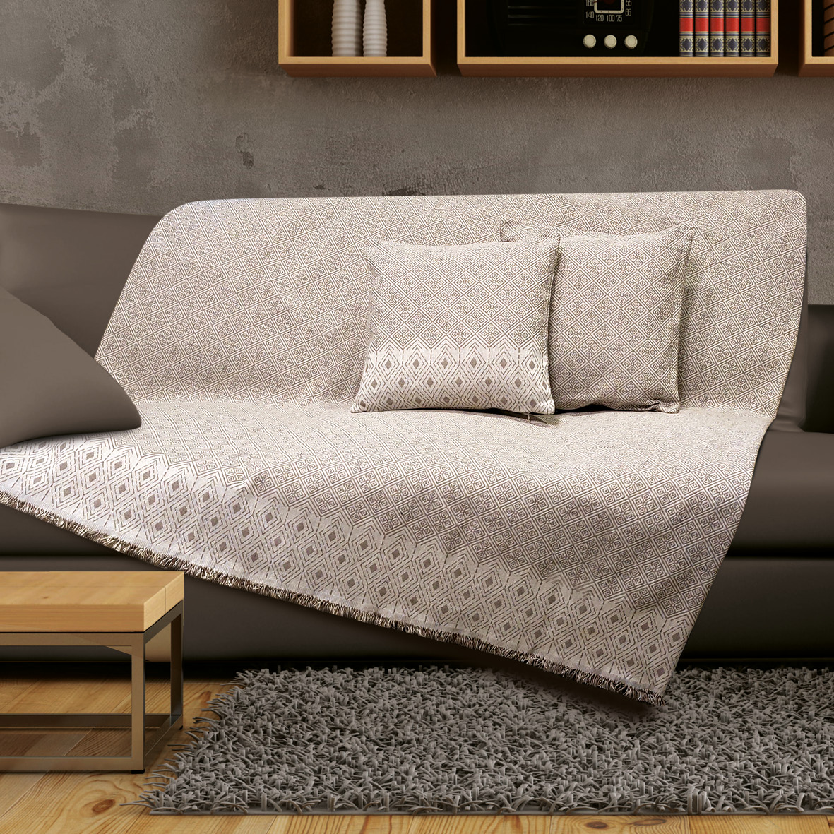 Ριχτάρι Polycotton Πολυθρόνας 180×160εκ. Texas Beige Sb home (Ύφασμα: 80% Chenille-20% Cotton, Χρώμα: Μόκα) – Sb home – 5206864061484