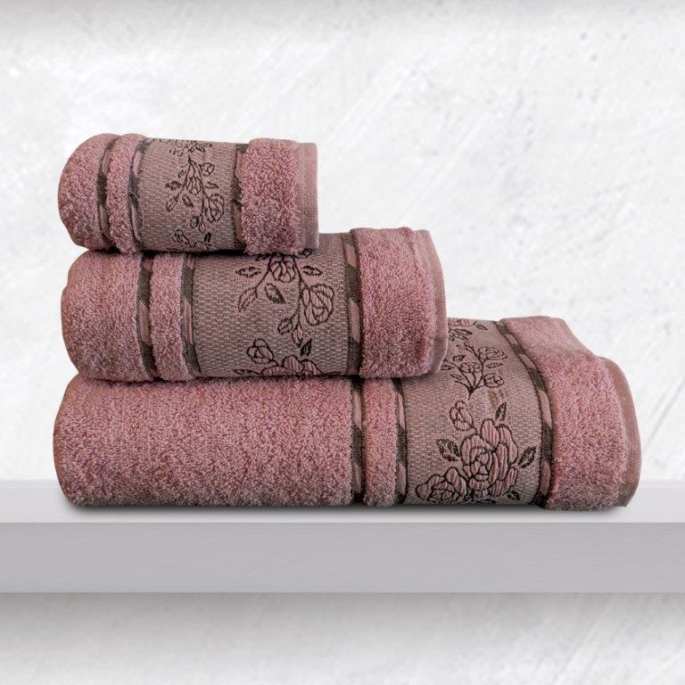 Σετ Πετσέτες 3τμχ Βαμβακερές Themis Dusty Sb home (Ύφασμα: Βαμβάκι 100%, Χρώμα: Σάπιο Μήλο ) – Sb home – 5206864059214