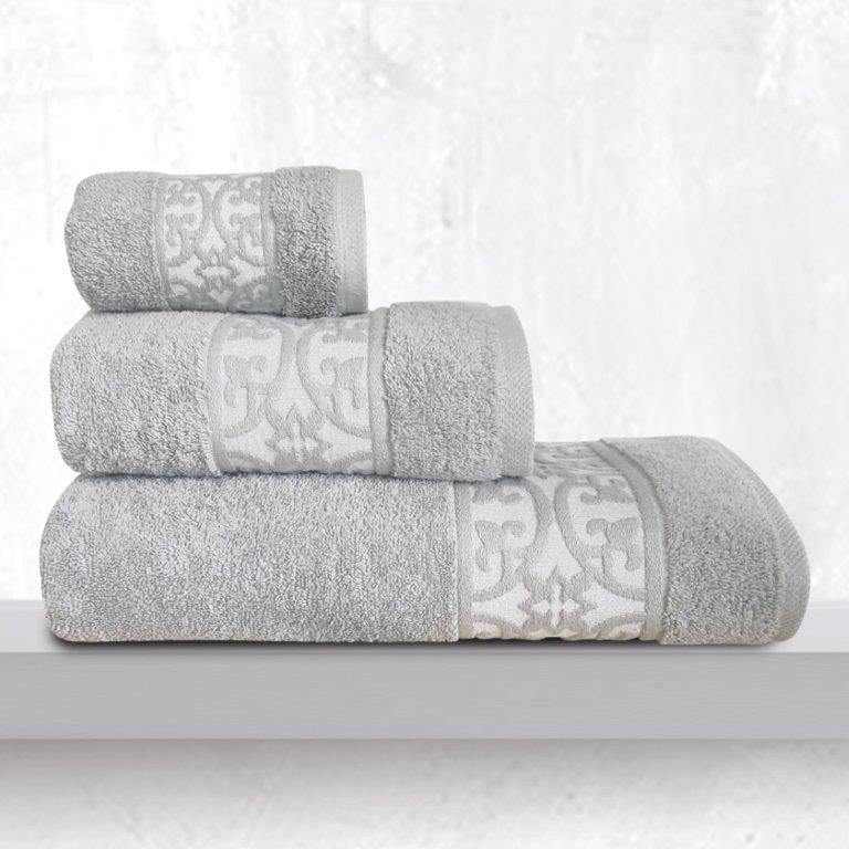 Σετ Πετσέτες 3τμχ Βαμβακερές Zenith Silver Sb home (Ύφασμα: Βαμβάκι 100%, Χρώμα: Γκρι) – Sb home – 5206864058859