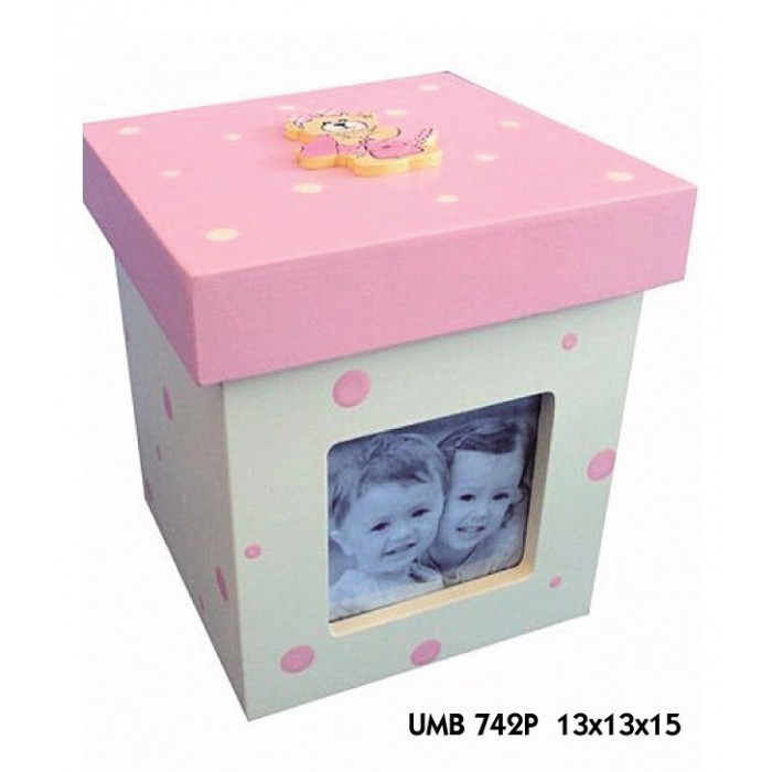 Παιδικό Κουτί Για Φωτογραφίες Ξύλινο Royal Art 13x13x15εκ. UMB742P (Υλικό: Ξύλο, Χρώμα: Ροζ) - Royal Art Collection - UMB742P 111509