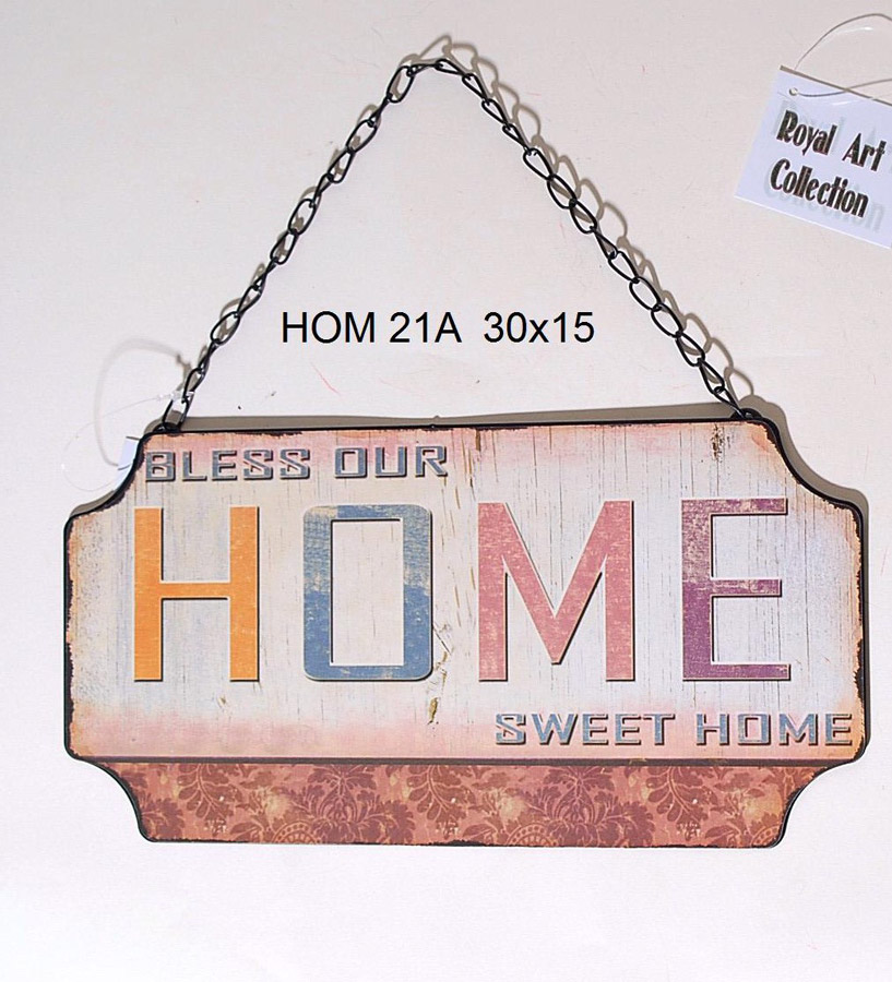 Ταμπέλα “HOME” Μεταλλική Royal Art 30×15εκ. HOM21A (Υλικό: Μεταλλικό) – Royal Art Collection – HOM21A