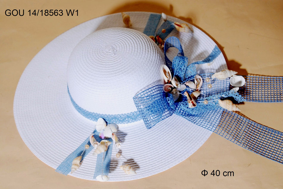 Διακοσμητικό Καπέλο Ψάθινο Royal Art 40εκ. GOU14/18563W1 (Υλικό: Ψάθινο) - Royal Art Collection - GOU14/18563W1 111977