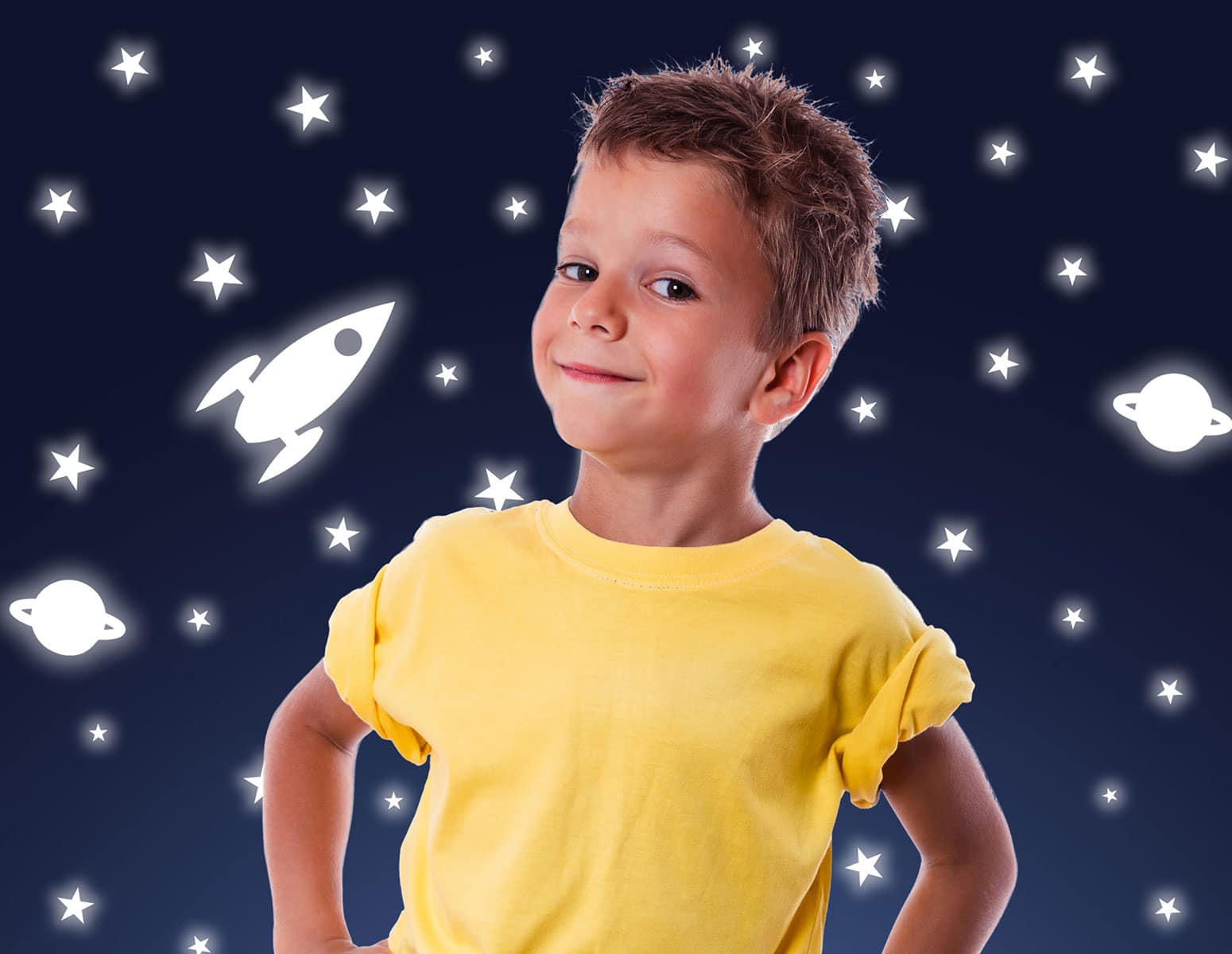 Αυτοκόλλητο Τοίχου Φωσφοριζέ Rocket & Stars Ango 70×70εκ. 77226 – ango – ANGO_77226