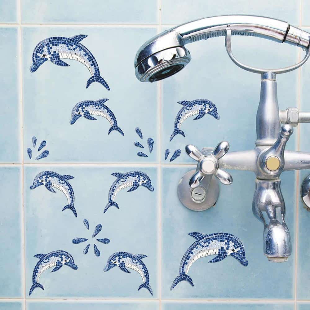 Αυτοκόλλητα Τοίχου Βινυλίου Dolphins 45×35εκ. ANGO 59601 – ango – ANGO_59601