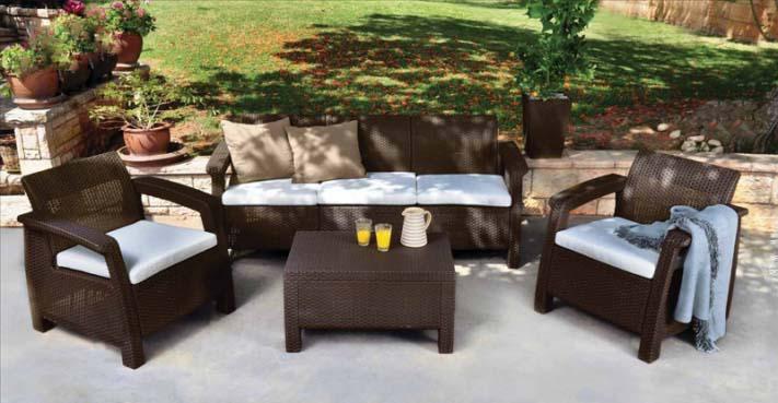 Σετ Κήπου 4τμχ Wicker Corfu Triple Set Brown – keter – corfu-triple-set-brown