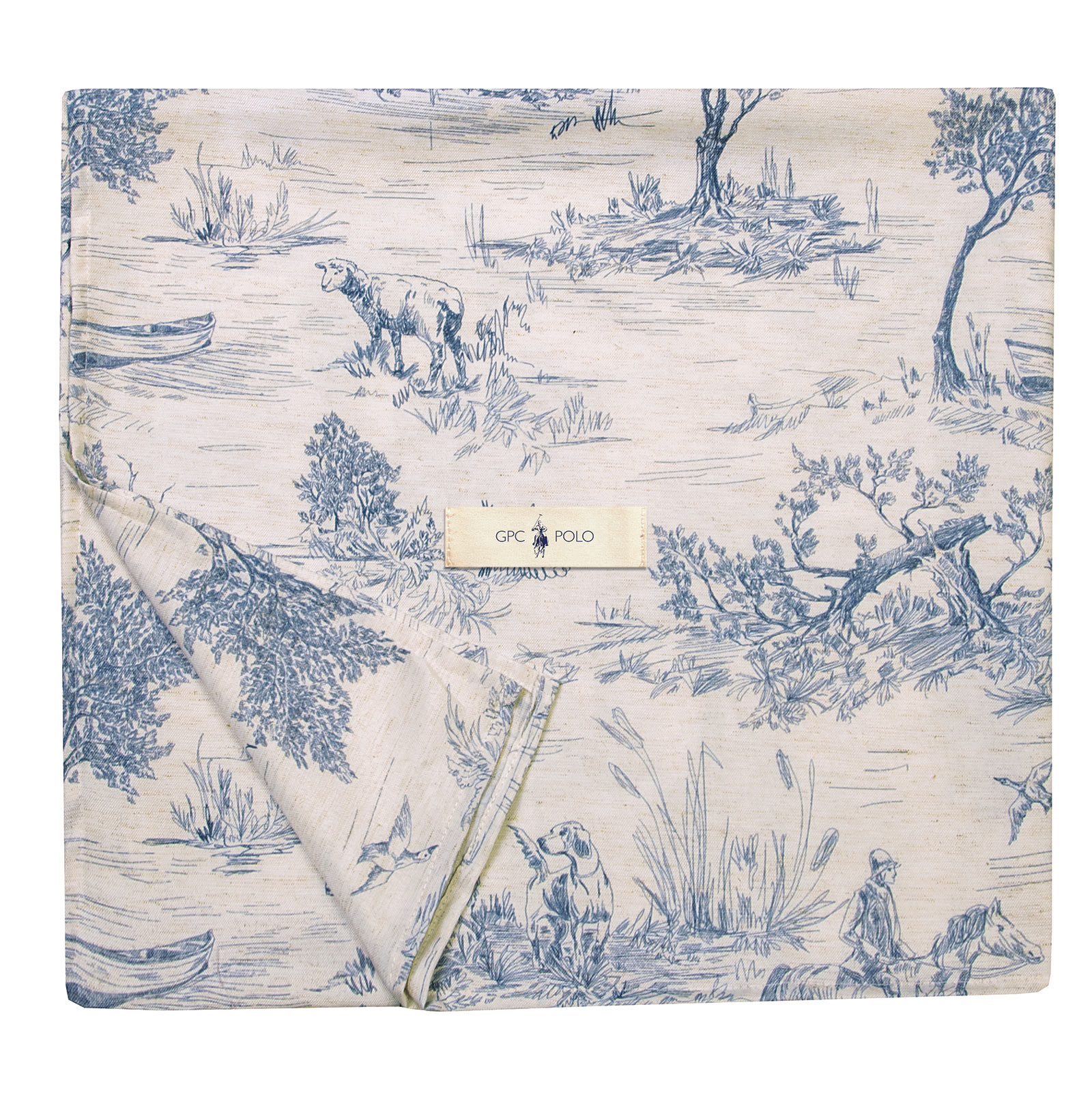 Τραπεζομάντηλο Linen-Polyester 140×180εκ. Εκρού-Μπλε Essential 2661 Greenwich Polo Club (Χρώμα: Μπλε, Ύφασμα: 70% Polyester-30% Linen) – Greenwich Polo Club – 226214152661